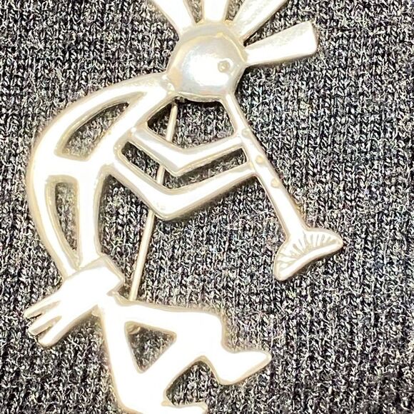 Sterling Navajo Kokopelli brooch pin signed by Glenn Sandoval - Picture 5 of 10